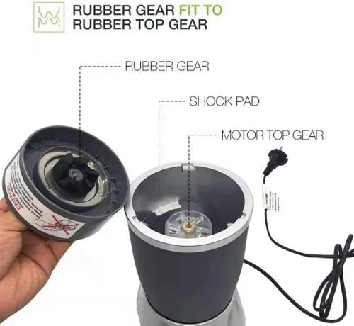 Vista 6 de Piezas de repuesto para cuchillas extractoras y vasos, engranajes de goma, engranaje superior y juntas y almohadillas de choque para accesorios