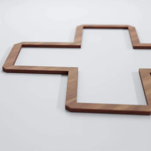 Vista 32 de 7 3/8"W X 7 3/8"H Extra Pequeño Fowler Decorativo Fretwork Madera Paneles De Pared, Aliso