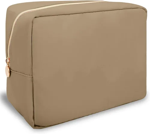 Vista 93 de izuzta Nylon Lager Pequeño Slim Mini Maquillaje Bolsa Organizador, Beige, Viajes