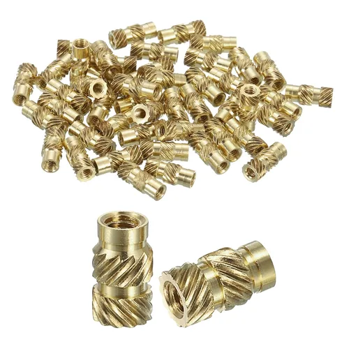 Vista 36 de uxcell Tuercas de inserción moleteadas, 100 piezas M1 x 1.5mm L x 2mm DE 3D Impresión de latón Tuercas de inserción roscadas hembras Insertos