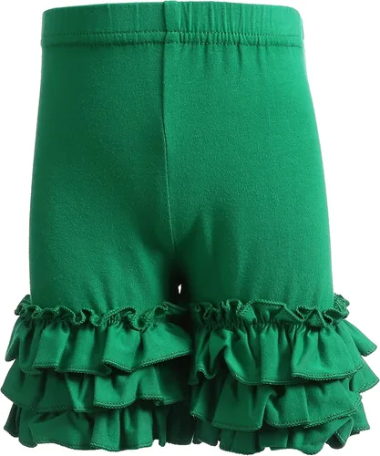 Vista 2 de Ashken Pantalones cortos de algodón con volantes para niñas pequeñas, 3 meses a 6 años