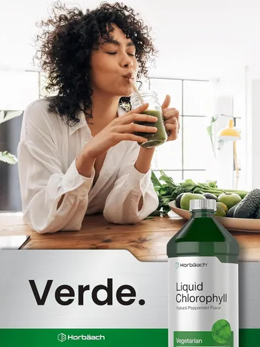 Vista 7 de Horbäach Gotas líquidas de clorofila 100 mg 32 oz (2 botellas de 16 onzas) Gotas naturales con sabor a menta Suplemento vegetariano, sin OMG