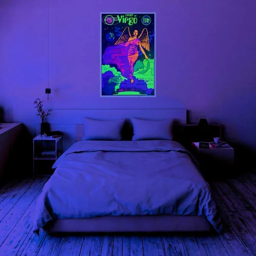 Vista 5 de Scorpio Posters Signo del zodiaco de Virgo - Flocado - Póster de luz negra - 23 x 35 pulgadas
