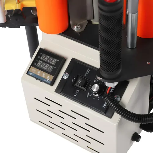 Vista 6 de Máquina de bandas de borde de trabajo de madera, banda de borde portátil, encoladora de cantos de temperatura ajustable con tanque de fusión