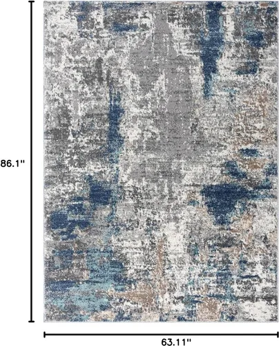Vista 2 de LUXE WEAVERS Colección Euston 7679 - Alfombra abstracta azul de 5 x 7 pies