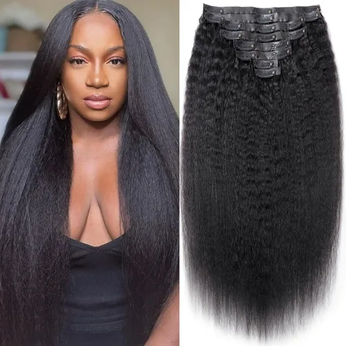 Vista 84 de Extensiones de cabello humano real rizado con clip, 4/27/4, ombré, rizado con clip, para mujer, 3C y 4A (12 pulgadas, #4/27/4)