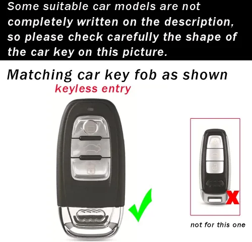Vista 2 de ontto Funda para llavero de entrada sin llave para Audi A4 A4L A5 A6 A6L A7 A8 Q5 Q8 R8 Smart Remote Key Case, Verde