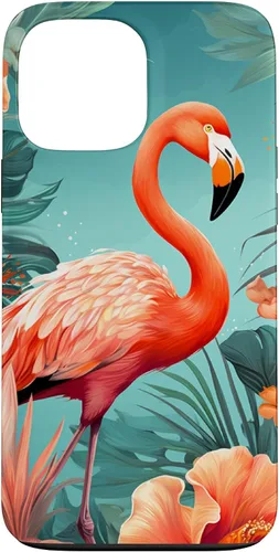 Vista 28 de Tropical Pink Flamingo Teal Orange Wildflower Palm Leaves Case for iPhone 17
