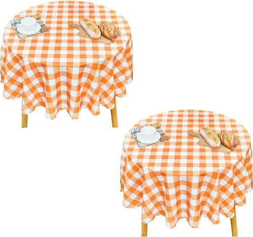 Vista 45 de MANGATA CASA Mantel de cuadros rosa para mesas cuadradas, mantel a cuadros, impermeable, para cocina y mesa, mantel de poliéster a cuadros sin Rosa