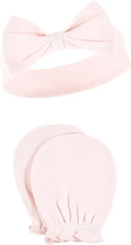 Vista 164 de Hudson Baby Conjunto de diadema de algodón y manoplas para rascar para bebé