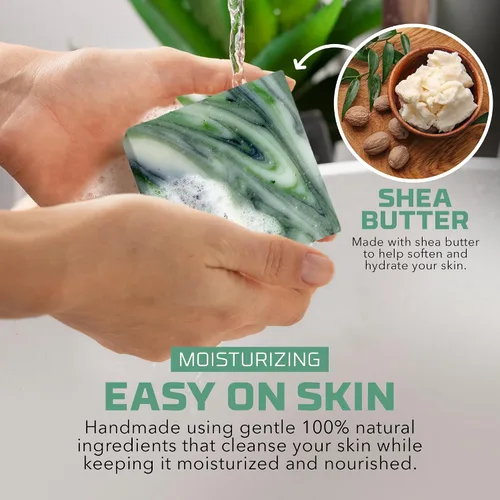 Vista 4 de Jabón en barra natural para hombres, jabón vegano procesado en frío con glicerina para el cuidado de la piel, regalos de Acción de Gracias