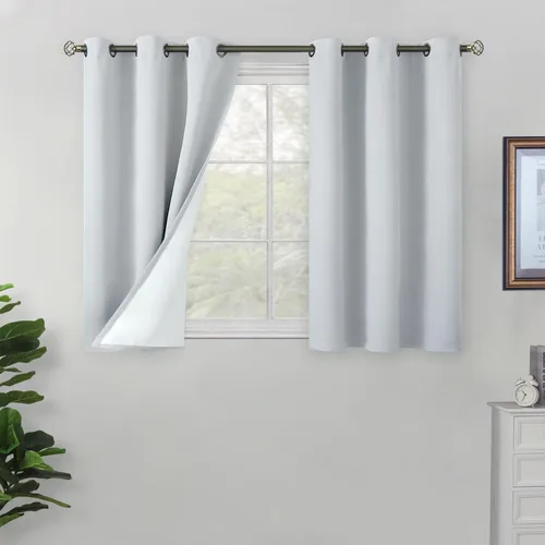 Vista 18 de BGment Cortinas opacas cortas de 30 pulgadas de largo, 2 paneles de cortinas 100% de oscurecimiento de la habitación para ventanas pequeñas