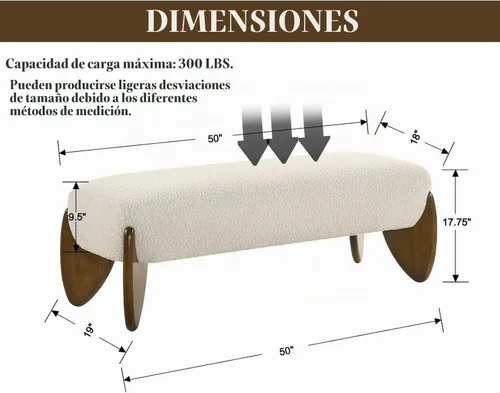 Vista 2 de CIMOTA Banco de entrada moderno, banco de dormitorio de 50 pulgadas, color Sherpa Beige