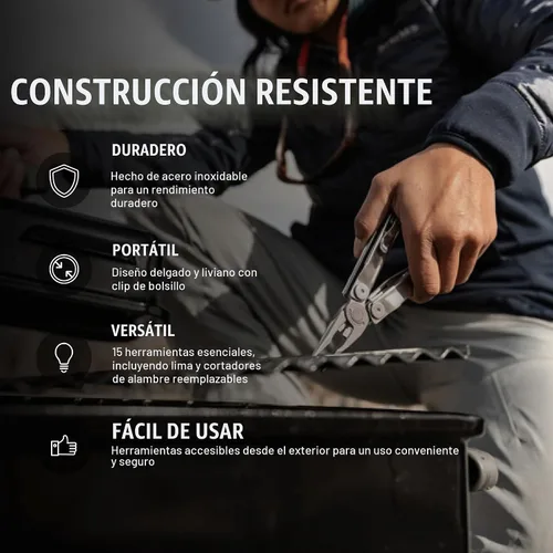 Vista 4 de LEATHERMAN, Multiherramienta Curl, herramienta diaria de acero inoxidable, con funda de nailon