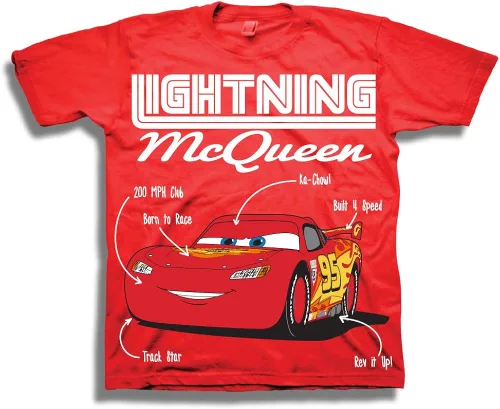 Vista 3 de Disney Cars Lightning McQueen - 3 camisetas Lightning McQueen