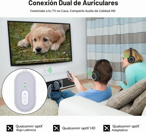 Vista 7 de Receptor transmisor Bluetooth 5.3, receptor de doble conexión, adaptador de audio auxiliar de 0.138 in con cable RCA, avión inalámbrico 2 en 1 Gris