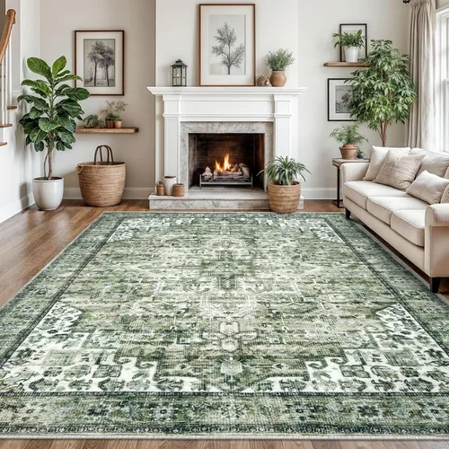 Vista 115 de SIILOOM Alfombra lavable de 2 x 3 pies, alfombra suave color taupe ceniza para entrada, tapete antideslizante para puerta de interior, tapete