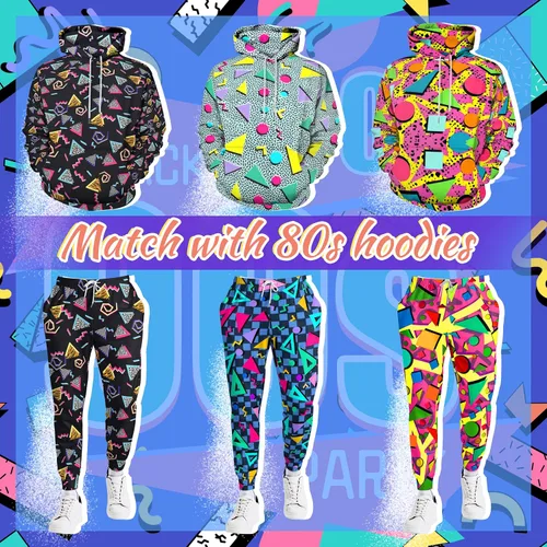 Vista 3 de INTIGREEN Pantalones deportivos para hombre de los años 80 para entrenamiento disfraces casuales de los años 90 pantalones deportivos divertidos