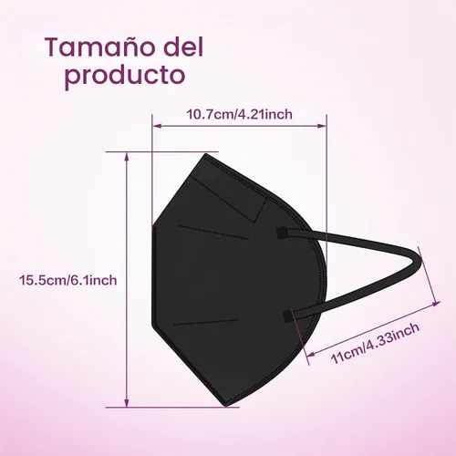 Vista 2 de Miuphro KN95 Face Mask 25 Pack, 5-Layers Breathable KN95 Masks