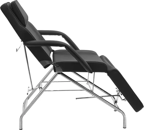 Vista 2 de Mesa básica para masajes faciales y masajes con taburete., Negro