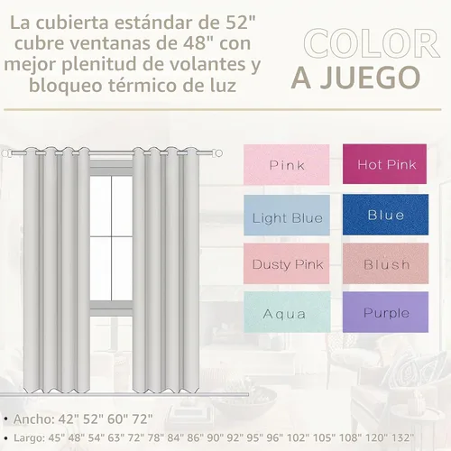 Vista 2 de KOUFALL Cortinas de Baño Aqua para Ventana, Juego de 2 Paneles Decoración Costera Cortinas Cortas Opacas para Ventana Pequeña de Cocina Puerta