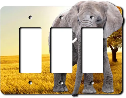 Vista 11 de Cubierta eléctrica acrílica decorativa de elefante - Interruptor de luz doble