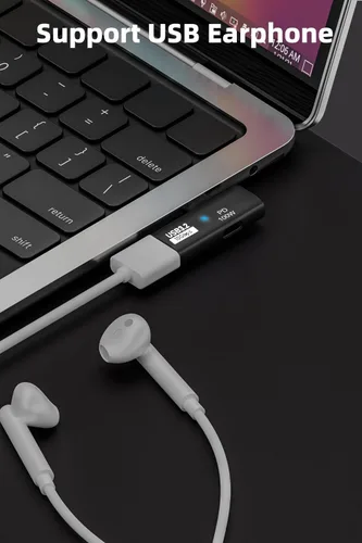Vista 5 de AreMe - Adaptador USB C a USB 3.2 2 en 1 con puerto de carga de 100 W, color negro Convertidor OTG Thunderbolt 4/3 para Rog Ally, Steam Deck