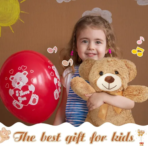Vista 7 de Liliful Oso de Peluche de 12 Pulgadas con Grabación de Voz Memorial Oso de Peluche Grabable Conmemorativo de 30 Segundos Animal de Peluche Grabadora