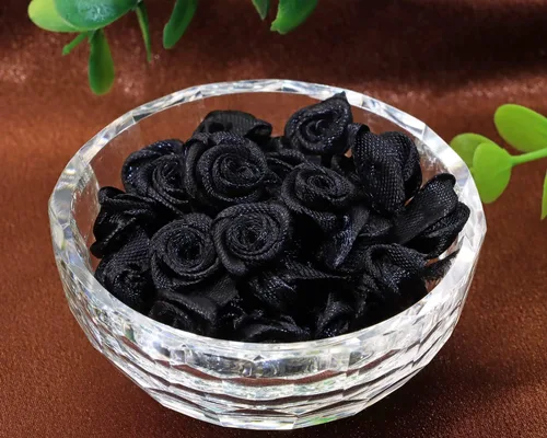 Vista 4 de Shapenty Mini cinta de satén de 5/8 pulgadas, diseño de rosas para boutique, flores de costura, lazos para manualidades, adornos florales