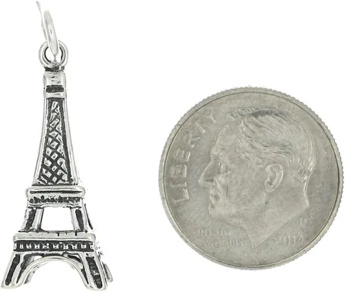 Vista 2 de LGU Plata de ley oxidada Torre Eiffel de París alta en Francia encanto tridimensional, No aplicable