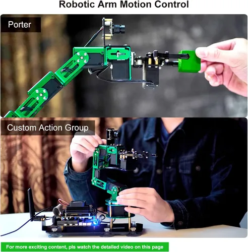 Vista 4 de Yahboom Brazo robótico 6DOF para Jetson Nano 4GB ROS2, cámara de visión AI 3D, colaboración de escritorio, programación Python desarrollada