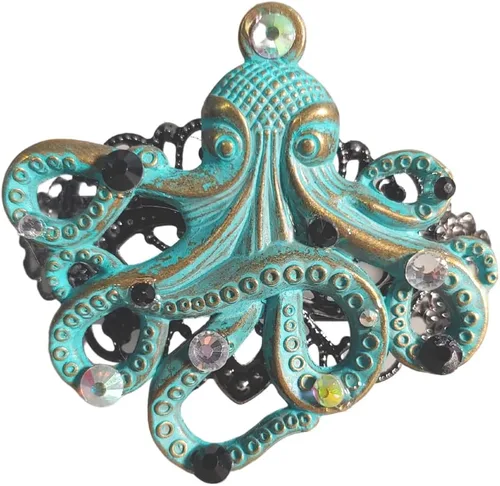 Vista 5 de Ursula Pulpo Brazalete Metal Steampunk Bajo el Mar