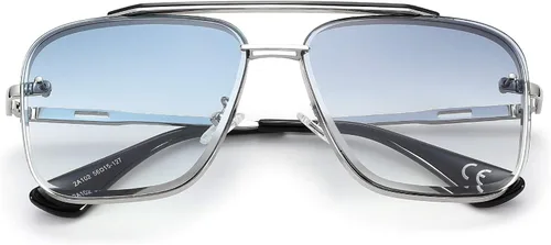 Vista 3 de Pro Acme Navigator Gafas de sol para hombres y mujeres piloto cuadrado doble puente metal Sunnies con lentes mejoradas