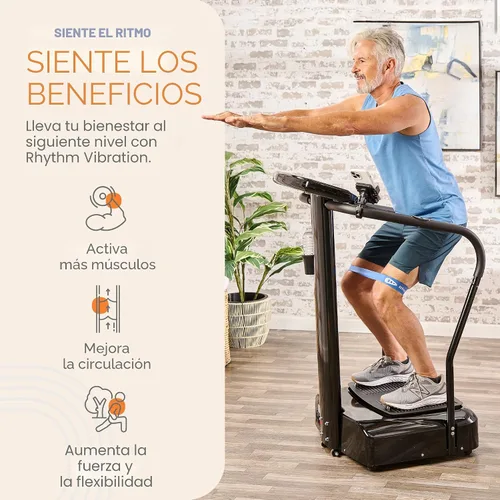 Vista 3 de LifePro Máquina de Ejercicio con Plataforma de Vibración Rhythm con Asas para Soporte de Equilibrio – Plataforma Vibratoria para Drenaje Linfático