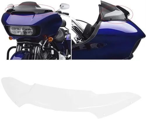 Vista 2 de TCT-MOTORPARTS Parabrisas ondulado de 4.5 pulgadas para Harley Road Glide Ultra FLTRX FLTRXS FLTRU 2015-2023, negro, plástico ABS, montaje exterior