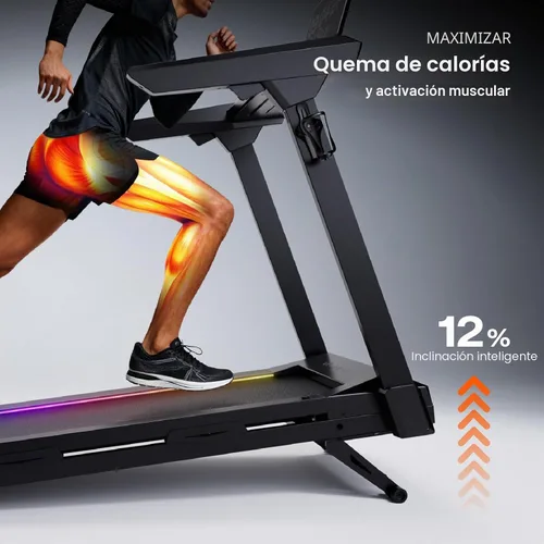 Vista 10 de 1st Smart Home - Cinta de correr solo para maratonistas con masajeador inteligente de pantorrillas, cintas de correr silenciosas UREVO para el hogar