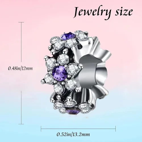 Vista 2 de Abalorios de plata de ley 925 para pulseras Pandora, regalos de joyería para mujer y niña.