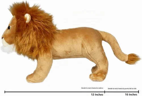 Vista 3 de Ice King Bear Peluche de león, juguete de peluche realista, 12 pulgadas de longitud