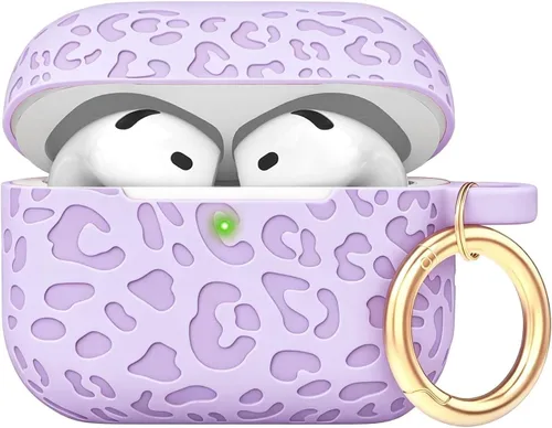 Vista 20 de Compatible con funda AirPods Pro 2019, Gawnock Funda de silicona suave y flexible para funda AirPods Pro para mujeres y niñas con llavero (Caqui)