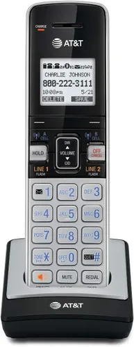 Vista 18 de Teléfono AT&T DECT 6.0 con identificador de llamadas y llamada en espera, Plateado/Negro