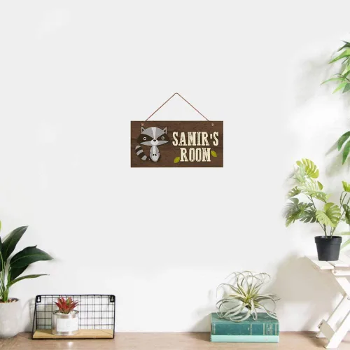 Vista 3 de Letreros personalizados, lindo letrero de mapache, decoración de pared personalizada, nombre personalizado, habitación de niños, habitación de bebé