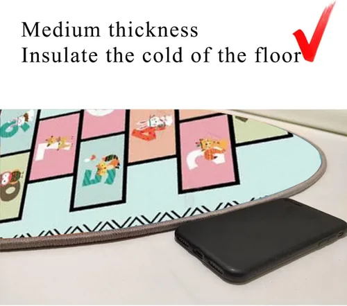 Vista 5 de Alfombra Hopscotch para niños, alfombra antideslizante divertida y educativa, alfombra de juego para dormitorio, guardería, sala de juegos, regalo