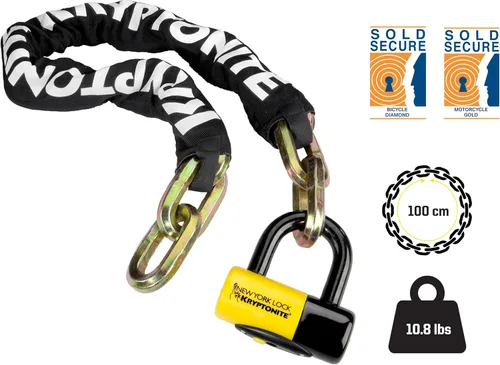 Vista 2 de Kryptonite New York FAHGETTABOUDIT 1410 - Cadena de cadena de acero antirrobo de 3.28 pies de largo, cadena de acero antirrobo resistente