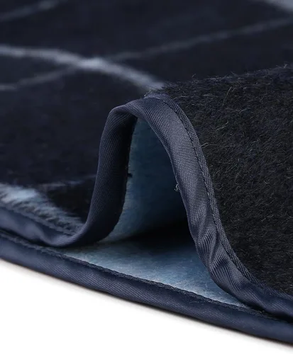 Vista 5 de Allegra K Abrigo ligero a cuadros para mujer con cuello de chal a cuadros y cinturón, M