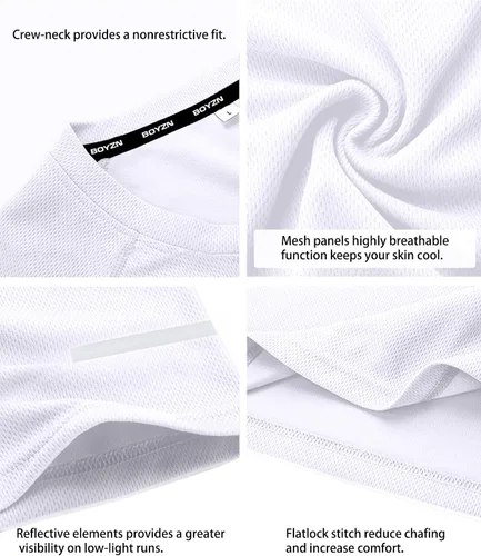 Vista 5 de Holure Camisa de entrenamiento de manga corta de malla de secado rápido para hombre