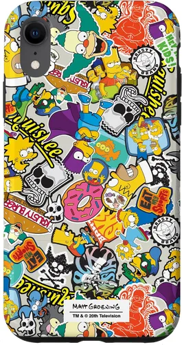 Vista 24 de Funda de collage de pegatinas para iPhone 14 Pro Max de Los Simpson