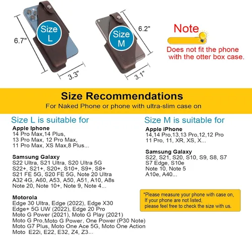 Vista 5 de Gentlestache Funda de cuero para teléfono celular con clip para cinturón, bolsa de cuero para iPhone Samsung Motorola, funda para cinturón