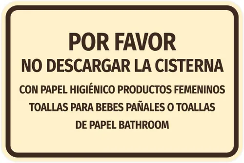 Vista 10 de Signs ByLITA Classic Framed Por favor No Descargar la Cisterna Con Papel higiénico Productos Femeninos Toallas Para Bebes Pañales o Toallas De Papel
