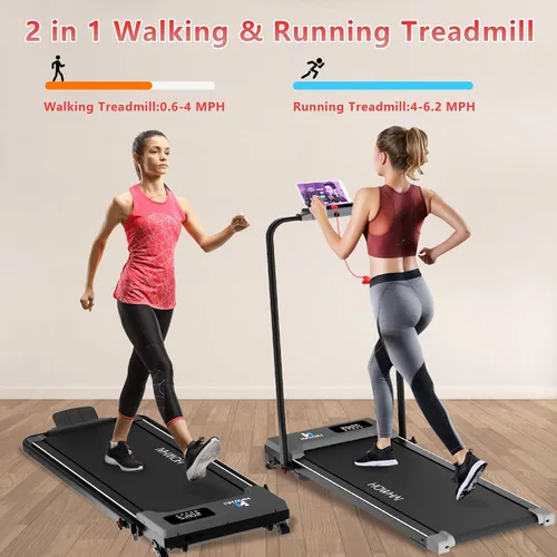 Vista 6 de Walking Pad, HOWHAI Treadmill with Incline, Brushless 2 in 1 Foldable Under Desk Portable Treadmills for Home/Office with App, Bluetooth Music