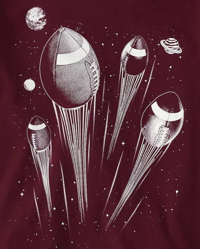 Vista 2 de The Children's Place Camisetas deportivas de manga corta para niños, Redwood Footballs, XL, Balones de fútbol Redwood